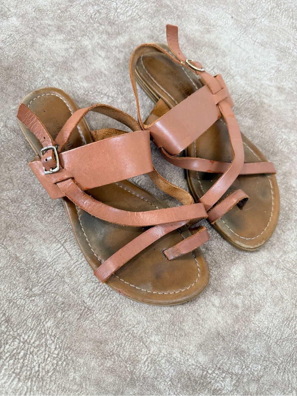 Sophia Milano Made in Italy Leather Sandals Brown Women’s 7